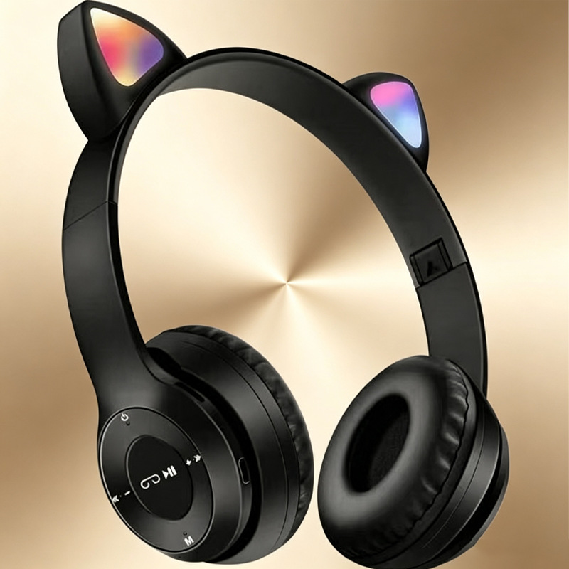 Cat Ear Bluetooth Headset Led - P47M: Fones de ouvido Bluetooth 5.0