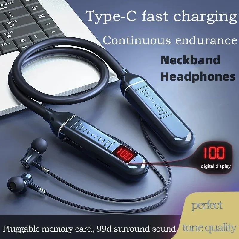 Magnetic Neckband Sports Earphones - Fones de ouvido sem fio bluebooth,